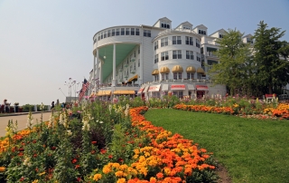 The famous Grand Hotel on Mackinac Island, Michigan, one of many Michigan islands.